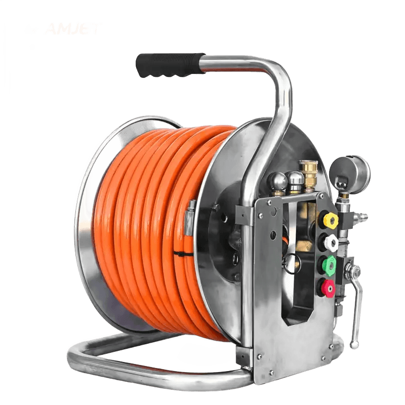Катушка для шланга AMJET R2 Mini Jetter (350 бар, 15–50 л/мин, нержавеющая сталь 304)