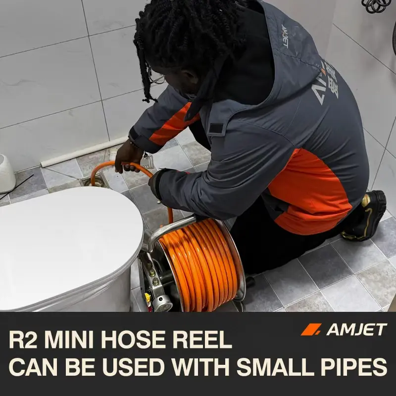 Катушка для шланга AMJET R2 Mini Jetter (350 бар, 15–50 л/мин, нержавеющая сталь 304) — фото 5